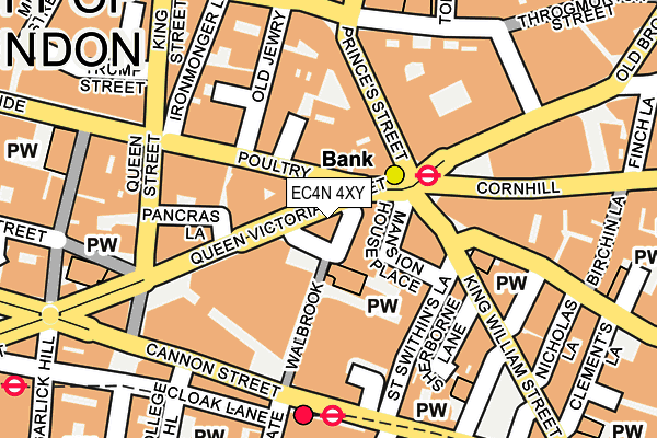 EC4N 4XY map - OS OpenMap – Local (Ordnance Survey)