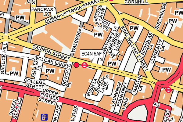 EC4N 5AF map - OS OpenMap – Local (Ordnance Survey)