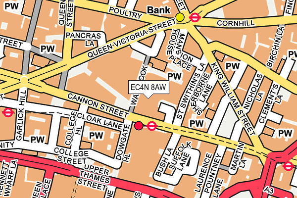 EC4N 8AW map - OS OpenMap – Local (Ordnance Survey)