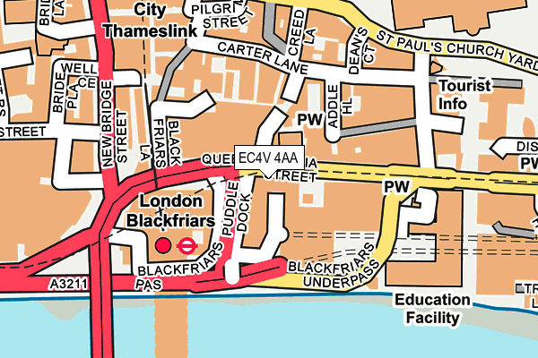 EC4V 4AA map - OS OpenMap – Local (Ordnance Survey)