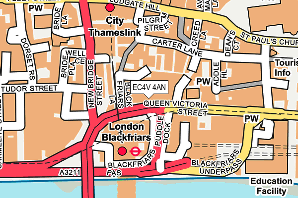 EC4V 4AN map - OS OpenMap – Local (Ordnance Survey)