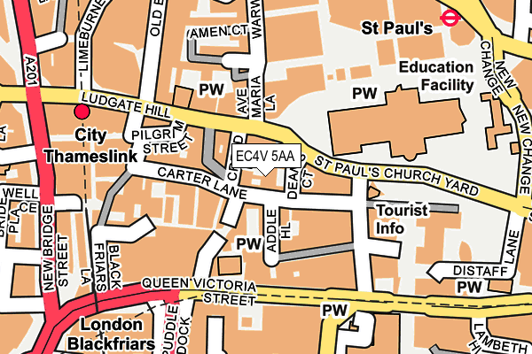 EC4V 5AA map - OS OpenMap – Local (Ordnance Survey)