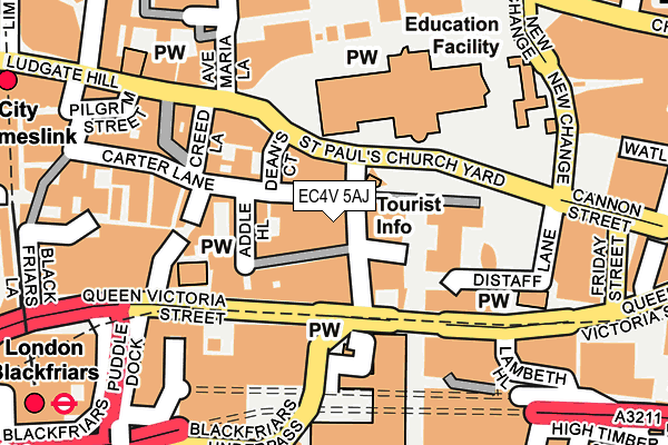 EC4V 5AJ map - OS OpenMap – Local (Ordnance Survey)