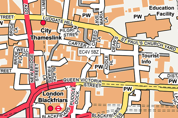 EC4V 5BZ map - OS OpenMap – Local (Ordnance Survey)