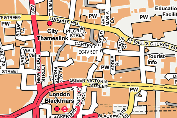 EC4V 5DT map - OS OpenMap – Local (Ordnance Survey)