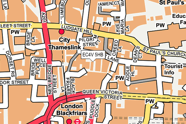 EC4V 5HB map - OS OpenMap – Local (Ordnance Survey)