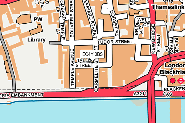 EC4Y 0BS map - OS OpenMap – Local (Ordnance Survey)