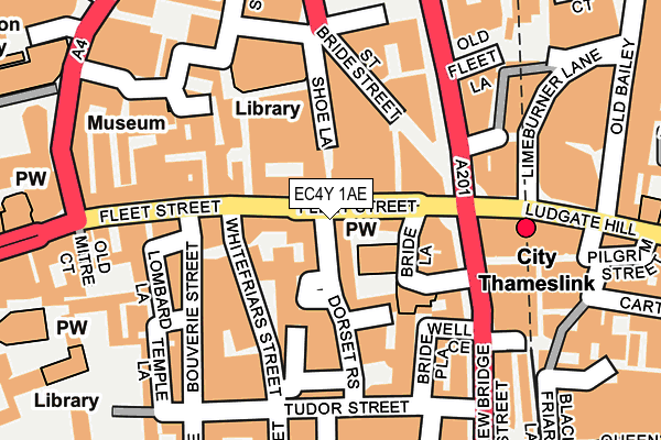 EC4Y 1AE map - OS OpenMap – Local (Ordnance Survey)