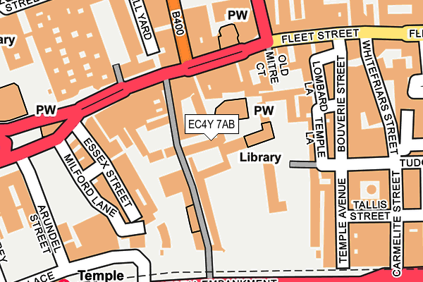 EC4Y 7AB map - OS OpenMap – Local (Ordnance Survey)