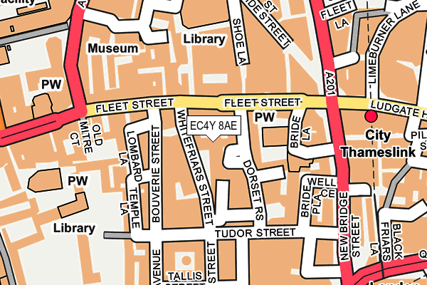 EC4Y 8AE map - OS OpenMap – Local (Ordnance Survey)