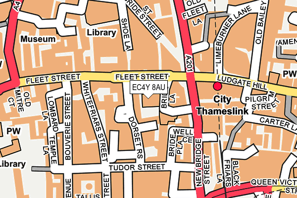 EC4Y 8AU map - OS OpenMap – Local (Ordnance Survey)