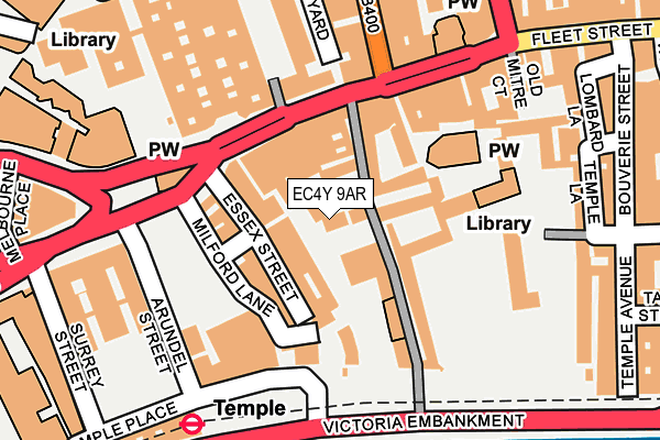 EC4Y 9AR map - OS OpenMap – Local (Ordnance Survey)