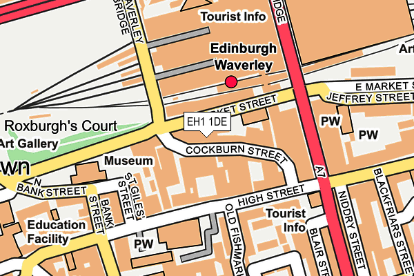 EH1 1DE map - OS OpenMap – Local (Ordnance Survey)