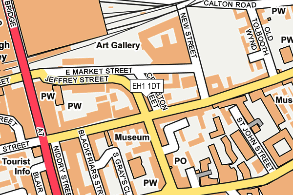 EH1 1DT map - OS OpenMap – Local (Ordnance Survey)