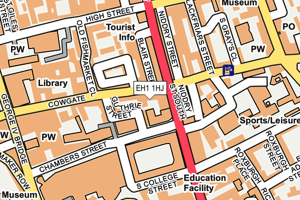 EH1 1HJ map - OS OpenMap – Local (Ordnance Survey)