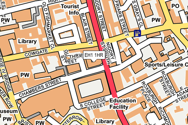 EH1 1HR map - OS OpenMap – Local (Ordnance Survey)