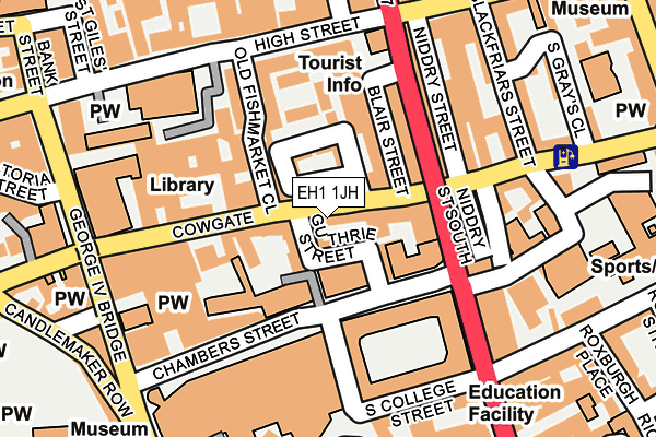 EH1 1JH map - OS OpenMap – Local (Ordnance Survey)