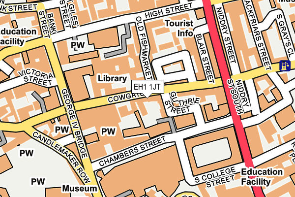 EH1 1JT map - OS OpenMap – Local (Ordnance Survey)