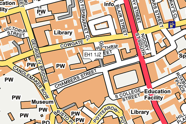 EH1 1JZ map - OS OpenMap – Local (Ordnance Survey)