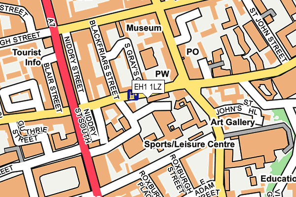 EH1 1LZ map - OS OpenMap – Local (Ordnance Survey)