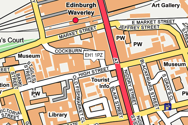 EH1 1PZ map - OS OpenMap – Local (Ordnance Survey)