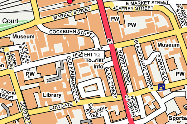 EH1 1QT map - OS OpenMap – Local (Ordnance Survey)