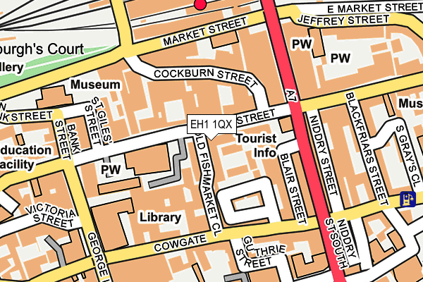 EH1 1QX map - OS OpenMap – Local (Ordnance Survey)