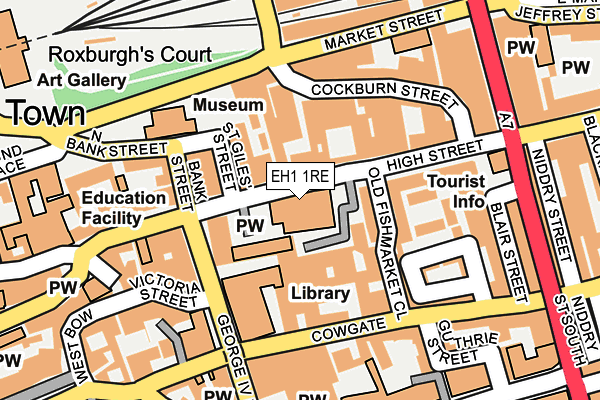 EH1 1RE map - OS OpenMap – Local (Ordnance Survey)