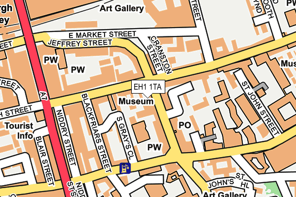 EH1 1TA map - OS OpenMap – Local (Ordnance Survey)