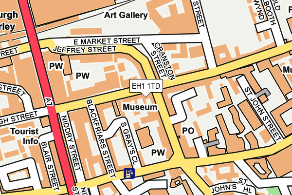 EH1 1TD map - OS OpenMap – Local (Ordnance Survey)