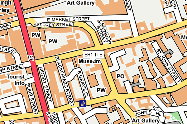 EH1 1TE map - OS OpenMap – Local (Ordnance Survey)