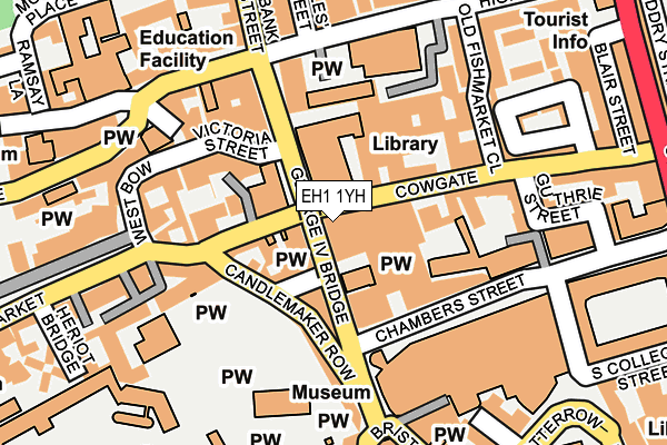 EH1 1YH map - OS OpenMap – Local (Ordnance Survey)