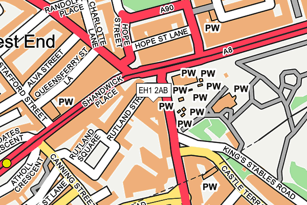 EH1 2AB map - OS OpenMap – Local (Ordnance Survey)