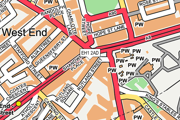 EH1 2AD map - OS OpenMap – Local (Ordnance Survey)