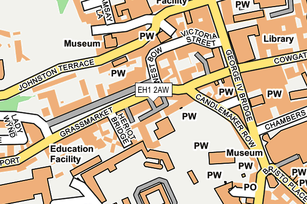 EH1 2AW map - OS OpenMap – Local (Ordnance Survey)