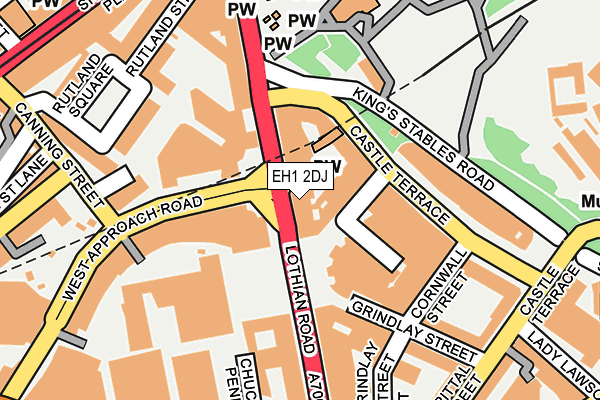 EH1 2DJ map - OS OpenMap – Local (Ordnance Survey)