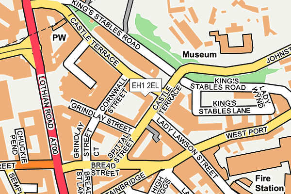 EH1 2EL map - OS OpenMap – Local (Ordnance Survey)