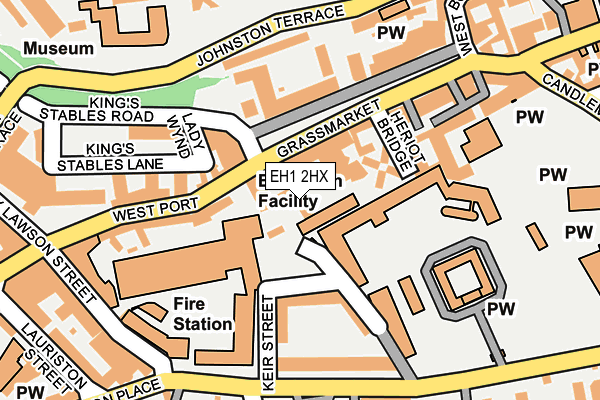 EH1 2HX map - OS OpenMap – Local (Ordnance Survey)