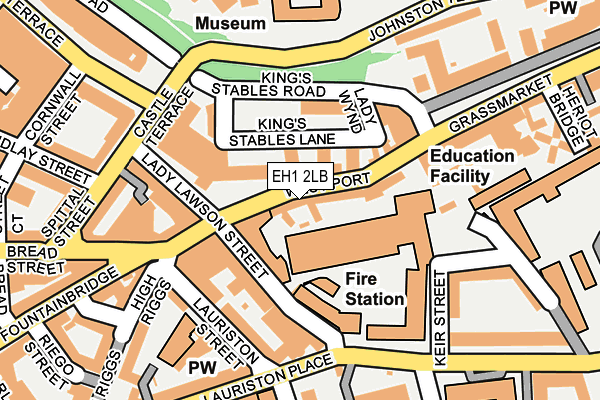 EH1 2LB map - OS OpenMap – Local (Ordnance Survey)