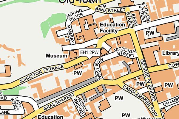 EH1 2PW map - OS OpenMap – Local (Ordnance Survey)