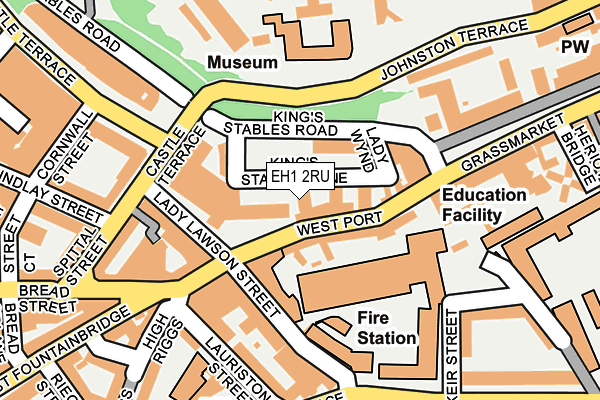 EH1 2RU map - OS OpenMap – Local (Ordnance Survey)