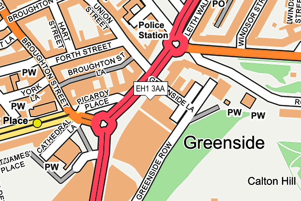 EH1 3AA map - OS OpenMap – Local (Ordnance Survey)