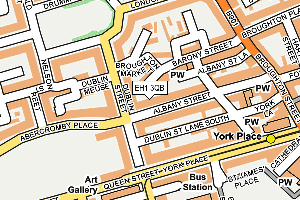 EH1 3QB map - OS OpenMap – Local (Ordnance Survey)