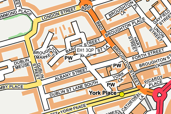 EH1 3QP map - OS OpenMap – Local (Ordnance Survey)