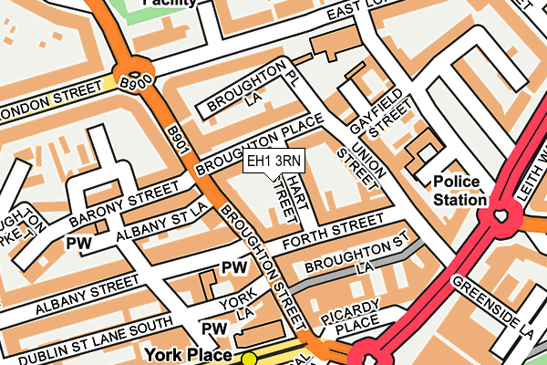 EH1 3RN map - OS OpenMap – Local (Ordnance Survey)