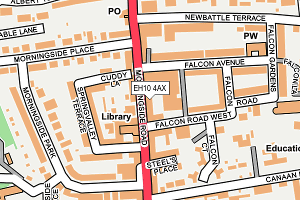 EH10 4AX map - OS OpenMap – Local (Ordnance Survey)