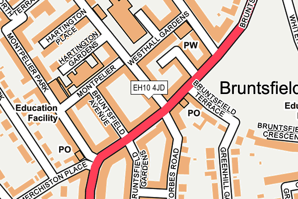 EH10 4JD map - OS OpenMap – Local (Ordnance Survey)