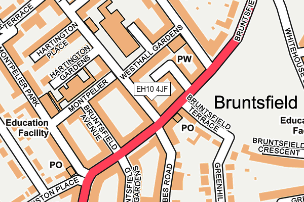 EH10 4JF map - OS OpenMap – Local (Ordnance Survey)