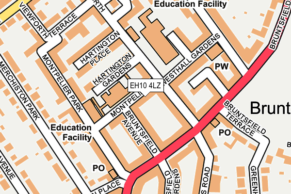 EH10 4LZ map - OS OpenMap – Local (Ordnance Survey)