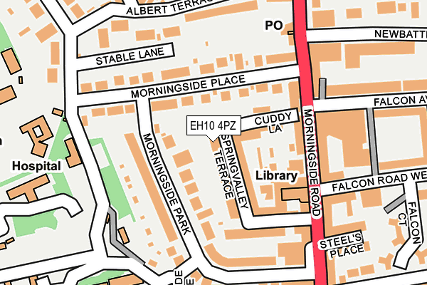 EH10 4PZ map - OS OpenMap – Local (Ordnance Survey)